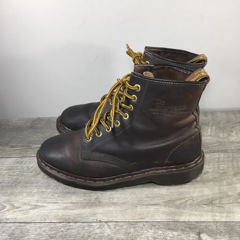 Vtg Docs Dr. Martens 1460 839 Distressed Brown Leather Men’s Combat Punk Boots 8